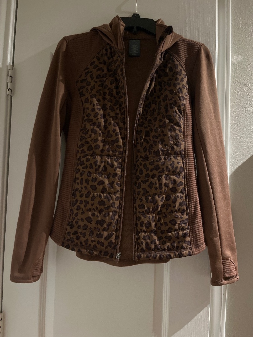 TekGear Leopard Print Zip-Up Hoodie Jacket